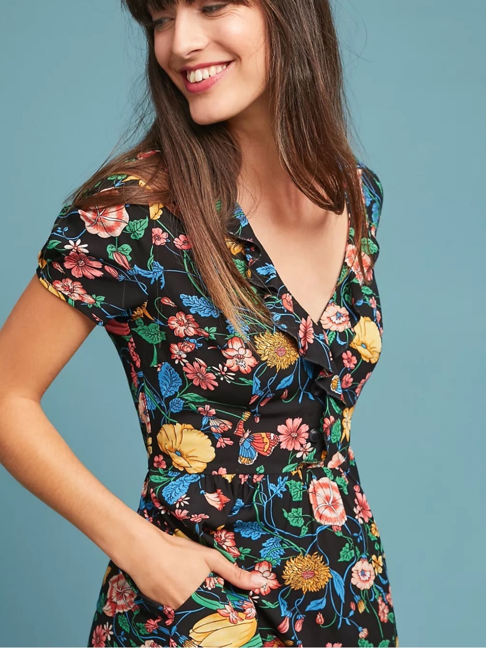 Anthropologie Maeve Bloedel Floral Dress Size 6 - Picture 7 of 16